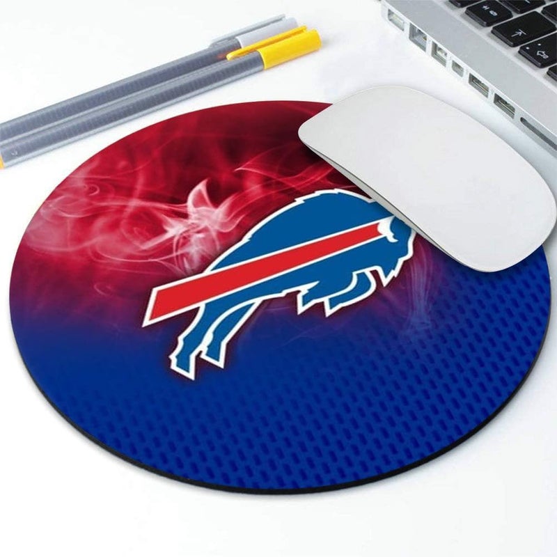 ZYJTEK Sports Round Mouse Pad,Red Blue Design Non-Slip Rubber Base Mousepad for Computers Laptop Desk,Gaming Mouse Mat for Football Fans - Image 1